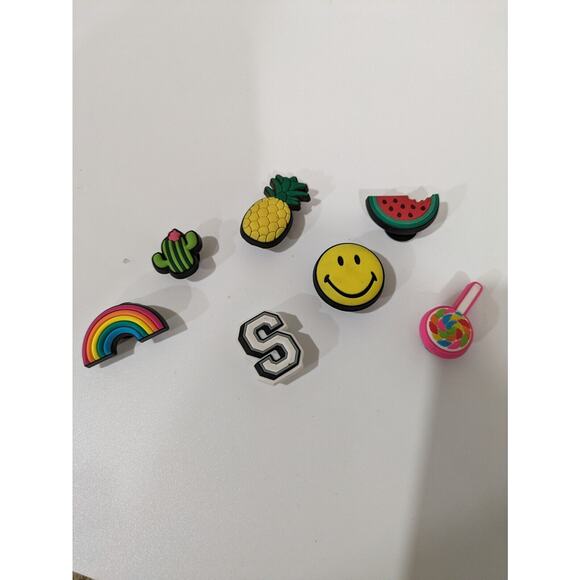 Jibbitz Other - Crocs Jiblitz Charm Rainbow Cactus S Pinaple Smile Watermelon Candy Lot of 7